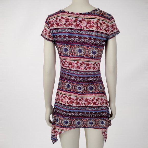 Jonathan Martin Striped Mixed Print Pullover Stretch Knit Tunic - Picture 6 of 11
